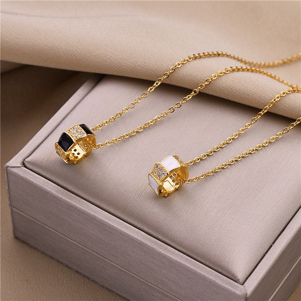 Cartoon Droplet Titanium Steel 18K Gold Plated Necklaces