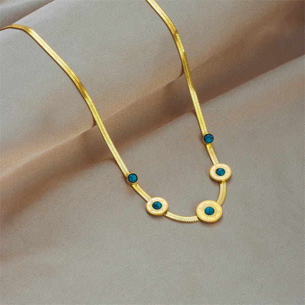 Round Titanium Steel Electroplating Necklaces