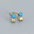 925 Sterling Silver Korean Geometric Silver Diamond Inlay Stud Earrings