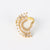 Moderate Luxury Women Fan-Shape Square Heart Circle Gold Plated Copper Rings