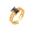 Women Fashion Circle Geometric Stainless Steel 18K Gold Plated Rings