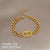 Korean Women Ripple Zodiac Sign Titanium Steel Gold Plating Bracelets