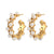 Fashion Pearl Geometric Stainless Steel 18K Gold Plated Earrings