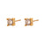 Fashion Round Geometric Stainless Steel 18K Gold Plated Stud Earrings