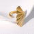 Expressive Leaf Leaf Stainless Steel Electroplating Rings