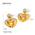 IG Style Heart Heart Stainless Steel Electroplating Earrings