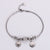 Women Minimalist Metal Flower Diamond Heart Stainless Steel Bracelets