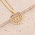 Retro Vintage Heart Copper Zircon Inlay Pendants