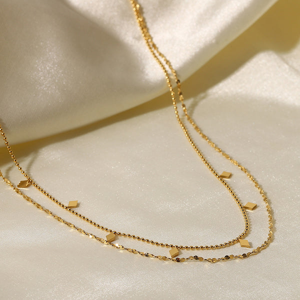 IG Style Chain Geometric Stainless Steel 18K Gold Plated Necklaces