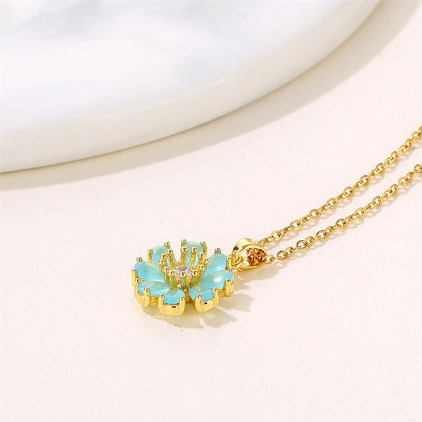 Minimalist Flower Stainless Steel Electroplating Necklaces