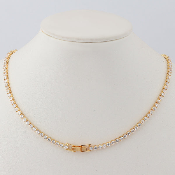 Minimalist Women Diamond Metal Geometric Geometric Zircon Necklaces