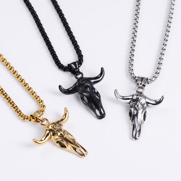 Retro Men Vintage Metal Retro Vintage Chinese Zodiac Animal Stainless Steel Electroplating Pendants