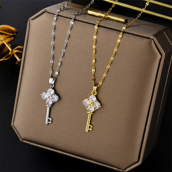 Geometric Titanium Steel 18K Gold Plated Necklaces