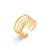 Women Fashion Stripe Geometric Stainless Steel 18K Gold Plated Rings