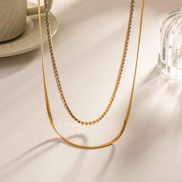 IG Style Snake Stainless Steel 18K Gold Plated Necklaces