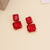 Women Fashion Geometric Glass Stud Earrings