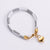 Women Ethnic Metal Heart Heart Titanium Steel Electroplating Bangles