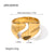 Women IG Style Irregular Geometric Stainless Steel 18K Gold Plated Rings