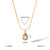 IG Style Quadrilateral Ellipse Round Geometric Stainless Steel Diamond Inlay Necklaces