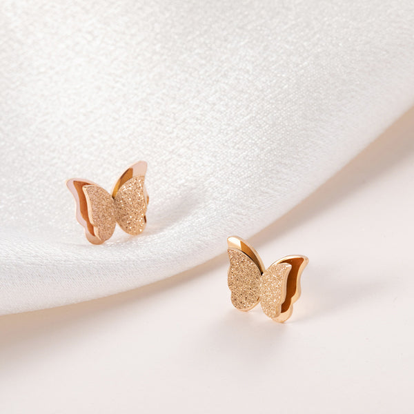 Geometric Titanium Steel Stud Earrings