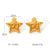 IG Style Textured Pentagram Star Stainless Steel Electroplating Earrings