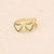 Women Fashion Animal Heart Copper Zircon Inlay Rings