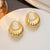 Korean Stripe U-Shape Titanium Steel 18K Gold Plated Earrings