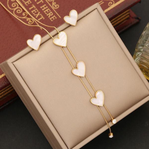 Fashion Heart Stainless Steel Electroplating Necklaces