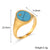 Fashion Ellipse Circle Geometric Stainless Steel 18K Gold Plated Rings