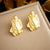 Fashion Irregular Geometric Artificial Pearl Electroplating Earrings