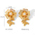 IG Style Pearl Leaf Flower Geometric Stainless Steel Electroplating Earrings