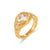 Women Fashion Circle Geometric Stainless Steel 18K Gold Plated Rings