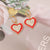 Women Fashion Heart Alloy Oil Dripping Earrings