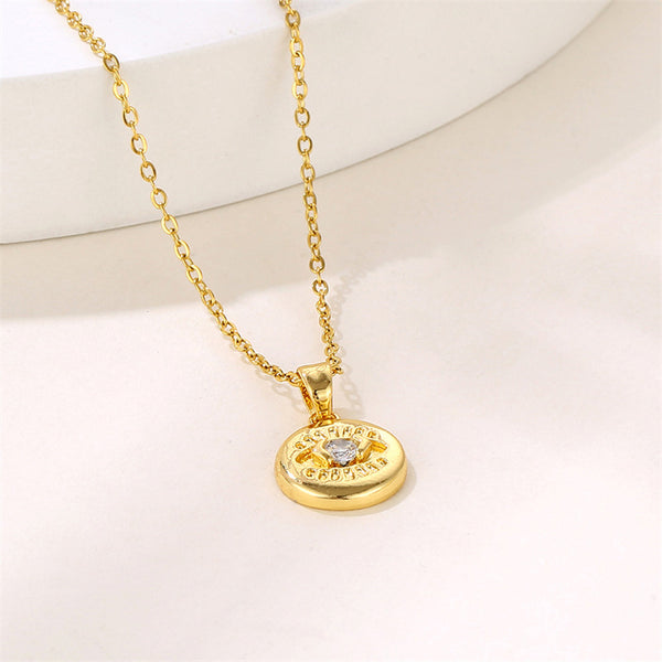 Minimalist Eye Geometric Stainless Steel Electroplating Necklaces