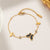 Japanese / Korean Women East Asia Symbol Geometric Titanium Steel 18K Gold Plated Bracelets