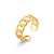 Women Fashion Stripe Geometric Stainless Steel 18K Gold Plated Rings