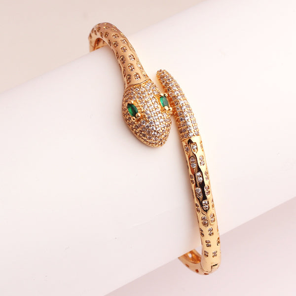 Expressive Snake Snake Zircon Electroplating Bangles