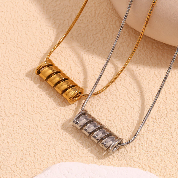 Fashion Circle Round Geometric Stainless Steel Electroplating Necklaces