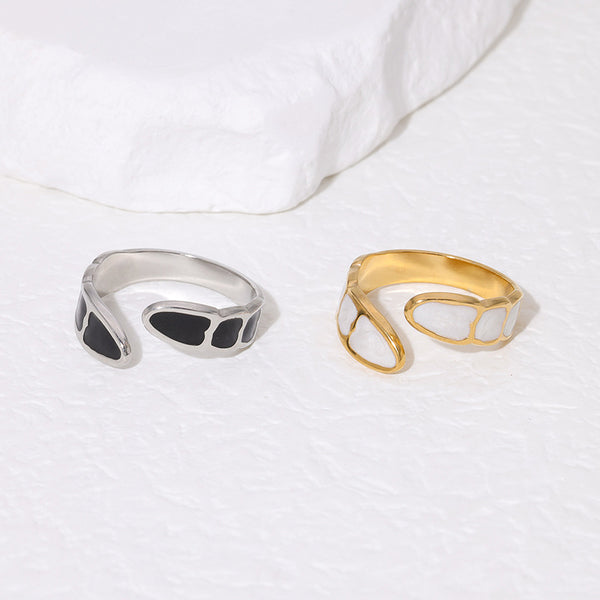 Moderate Luxury Open Ring Irregular Geometric Stainless Steel Electroplating Rings