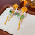 Medieval Flower Flower Glass Electroplating Earrings