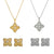 Quadrilateral Geometric Titanium Steel 18K Gold Plated Necklaces