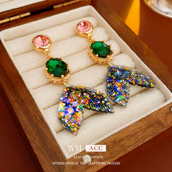 Fashion Mermaid Tail Chinese Zodiac Animal Alloy Electroplating Earrings