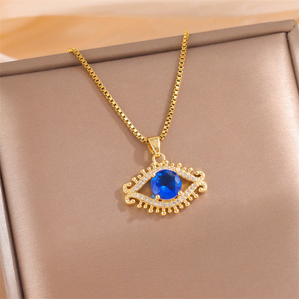 Natural Eye Stainless Steel Electroplating Necklaces