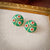 Medieval Flower Geometric Flower Alloy Oil Dripping Stud Earrings