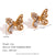 Fashion Butterfly Chinese Zodiac Animal Stainless Steel 18K Gold Plated Stud Earrings