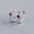 925 Sterling Silver Round Silver Diamond Inlay Stud Earrings