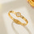 Moderate Luxury Letter Titanium Steel 18K Gold Plated Bangles