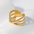 Women Fashion Stripe Geometric Stainless Steel Electroplating Rings