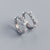 925 Sterling Silver Natural Round Wave Silver Diamond Inlay Stud Earrings