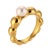 Elegant Fashion Round Circle Geometric Stainless Steel 18K Gold Plated Rings